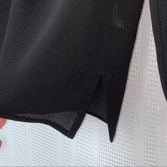 🎉TopShop Black Front Knot Long Sleeve Blouse Size 10 - Picture 6 of 8